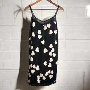 Soma Black with White Hearts Nightwear Size Medium